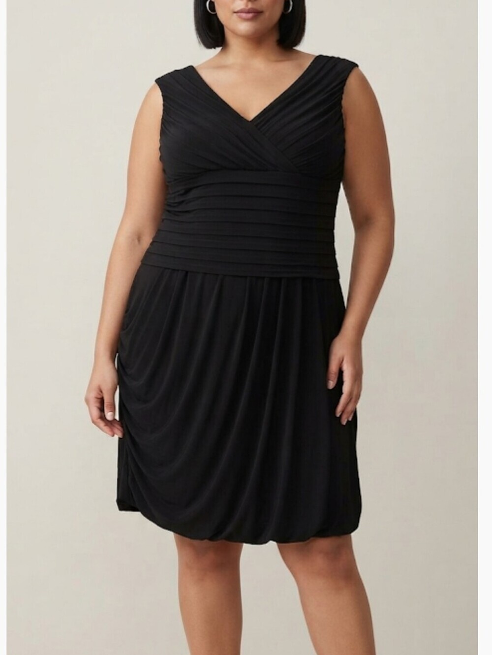London Times Women V Neck black plus size 22W dress